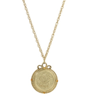 image of 2028 Women-s Gold Tone November Flower Of The Month Chrysanthemum Necklace