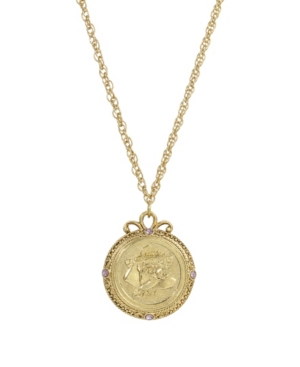 image of 2028 Women-s Gold Tone June Flower of the Month Rose Necklace