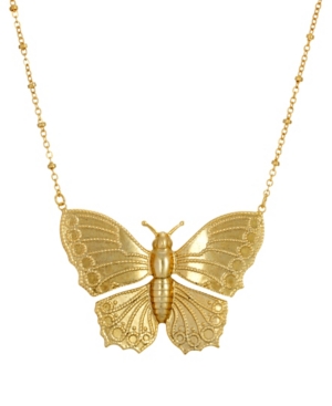 image of 2028 Women-s Gold Tone Statement Butterfly Necklace