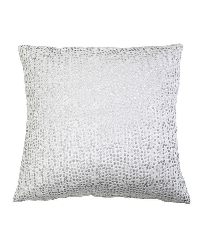 THRO Oyshee Metallic Embroidered Cut Velvet Pillow, 18" x 18" Macy's