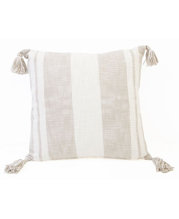 THRO Sophia Stripe Printed Corner Tassel Pillow, 20" x 20" Macy's