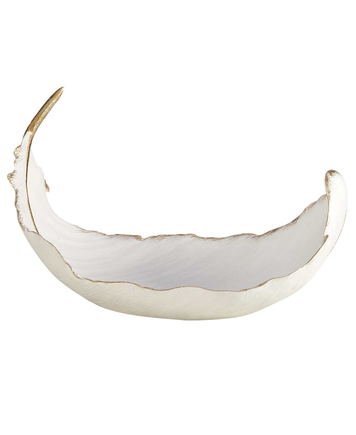 by Cosmopolitan White Resin Glam Decorative Bowl, 8 x 13 x 8 - White
