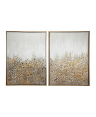 CosmoLiving Multimedia and Abstract Art Paintings with Glitter, Set of 2