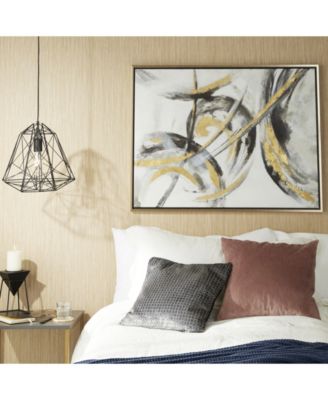 by Cosmopolitan Gold Contemporary Abstract Canvas Wall Art, 30" x 40"