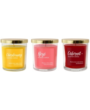 Jh Specialties Inc/lumabase Lumabase Scented Candles- Wine Collection- Set Of 3 In Pink/orange/brown