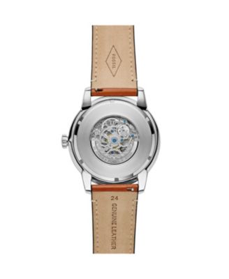 Men's Townsman Brown Leather Strap Watch 48mm