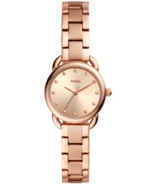 image of Fossil Women-s Mini Tailor Rose Gold-Tone Stainless Steel Bracelet Watch 26mm
