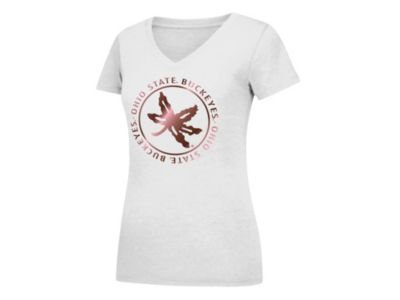 Top of the World - Ohio State Buckeyes Women's Rose Gold Foil Circle T-Shirt
