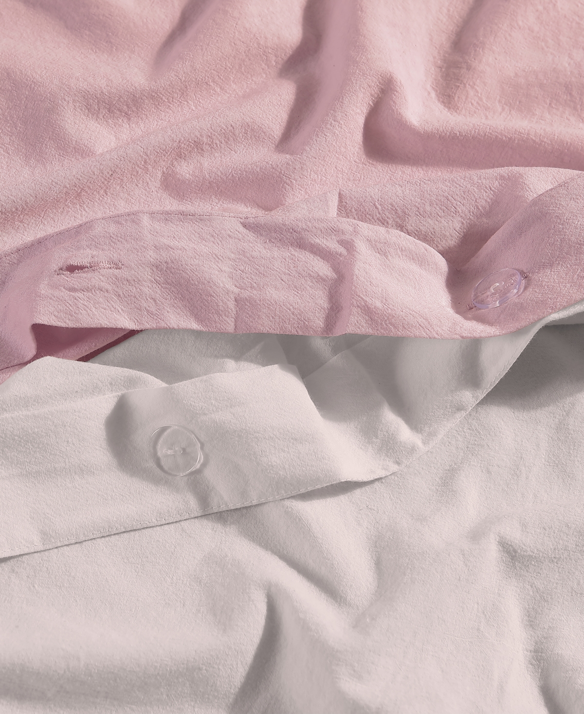 Ultra Soft Valatie Cotton Garment Washed Dyed Reversible 3 Piece Duvet Cover Set, - Blush