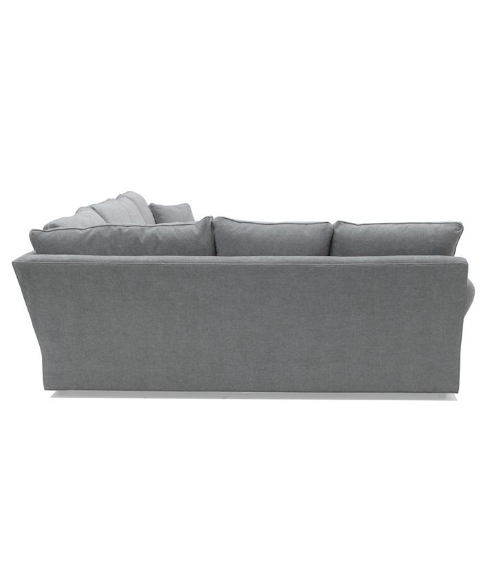 Furniture Zaniel 138" 3PC Fabric Sectional with Chaise, Created for