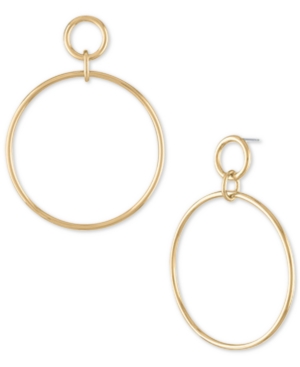 image of Rachel Rachel Roy Gold-Tone Large Drop Hoop Earrings