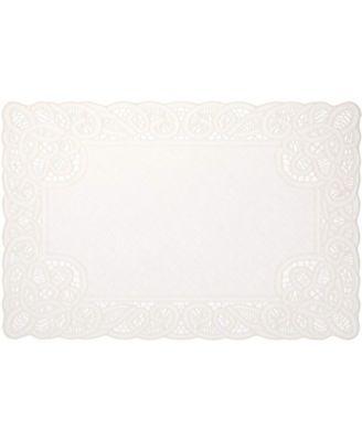 Violet Table Linens - Vinyl Lace Battenberg Embossed Floral Pattern, Rectangle, Place Mats