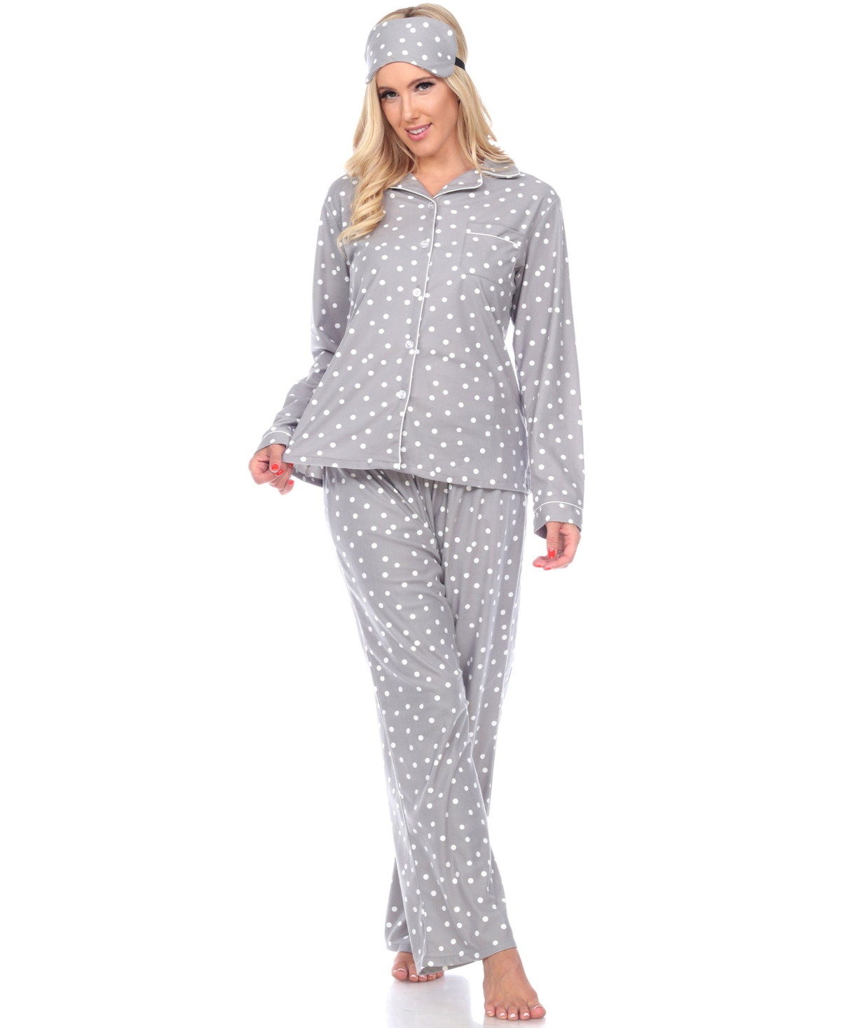 Women's Pajama Set, 3 Piece - Gray