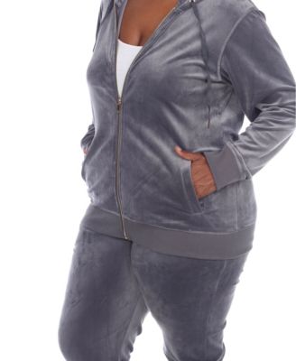 Plus Size Velour Tracksuit Loungewear 2-Piece Set
