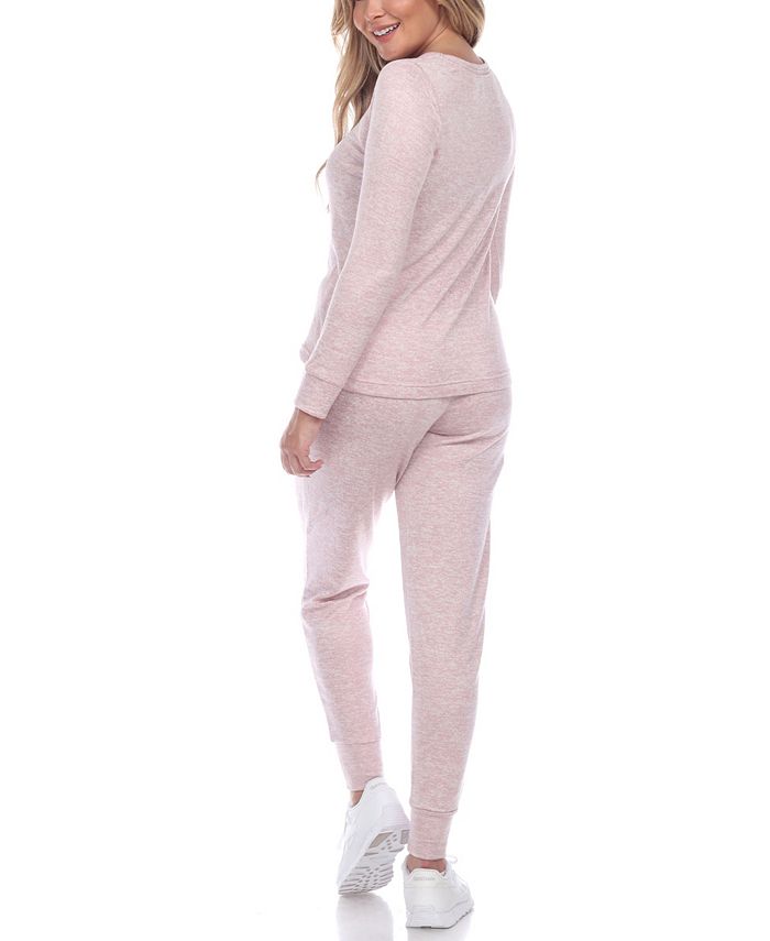 white mark women's velour tracksuit loungewear 2pc set