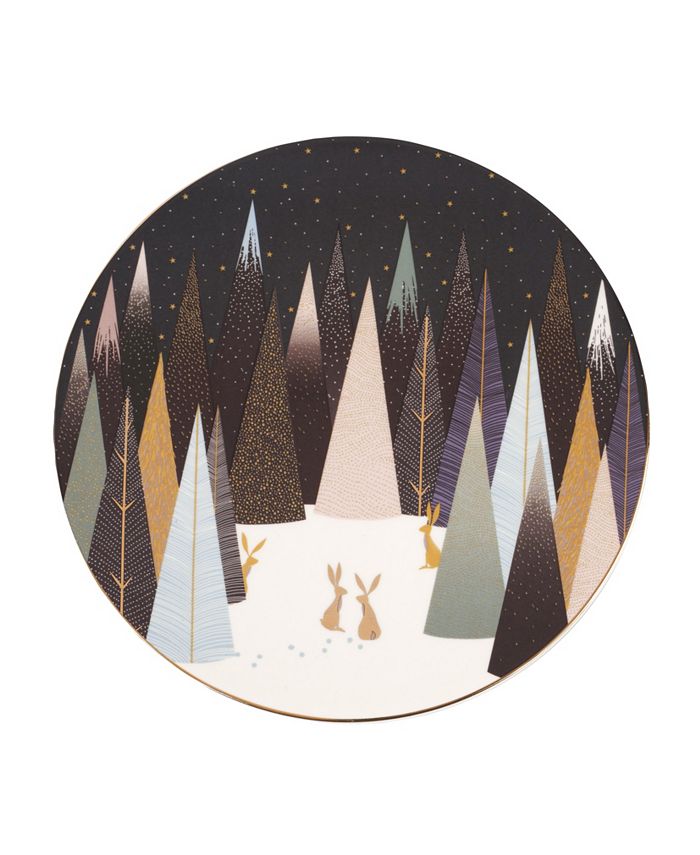 Portmeirion Sara Miller Frosted Pines 9" Serving Plate Macy's