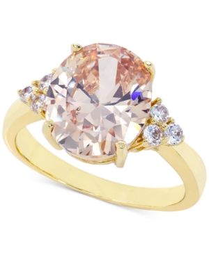 image of Charter Club Gold-Tone Pave & Oval Crystal Ring, Created for Macy-s