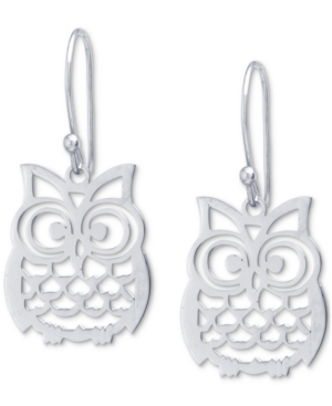 image of Giani Bernini Owl Drop Earrings, Created for Macy-s