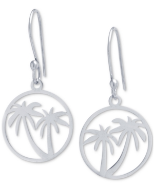 image of Giani Bernini Palm Tree Drop Earrings in Sterling Silver, Created for Macy-s