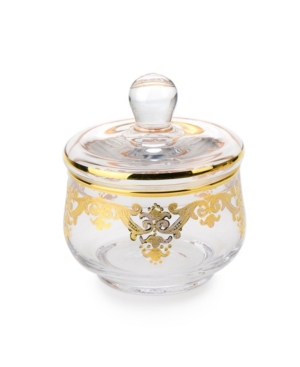 Classic Touch Glass Sugar Bowl With Artwork