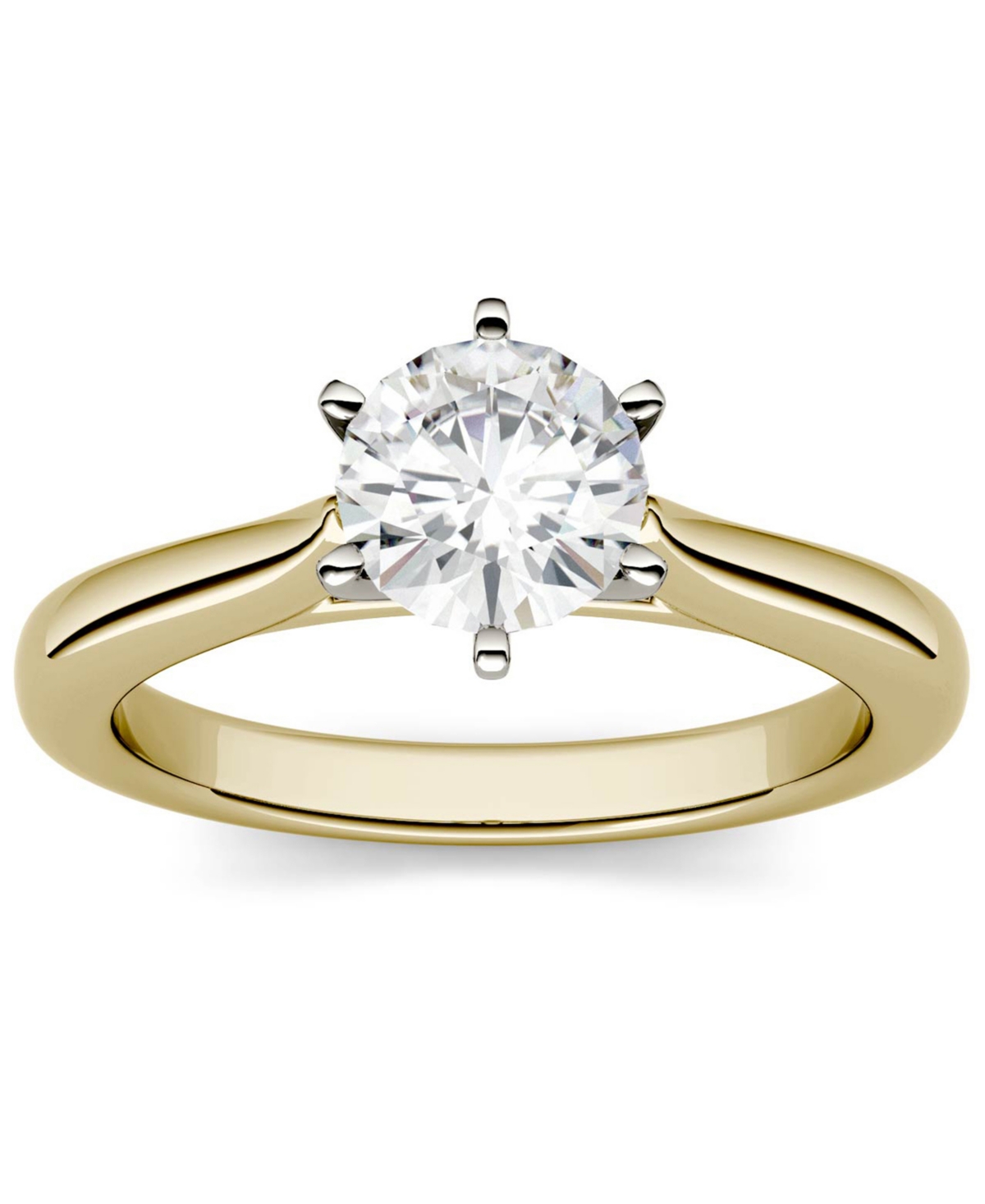 Moissanite Solitaire Engagement Ring 1 ct. t.w. Diamond Equivalent in 14k Whiteor 14k Yellow- Gold