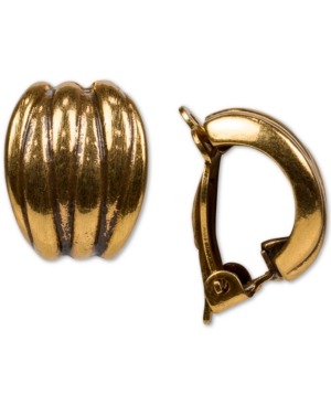 image of Patricia Nash Ridged Clip-On J-Hoop Earrings