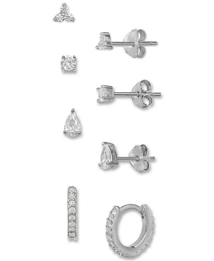 Beautiful Sterling Silver CZ Stud Earrings by GIANI BERNINI 