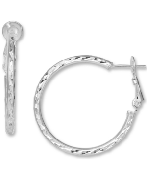 image of Giani Bernini Medium Textured Hoop Earrings in Sterling Silver, 1.18
