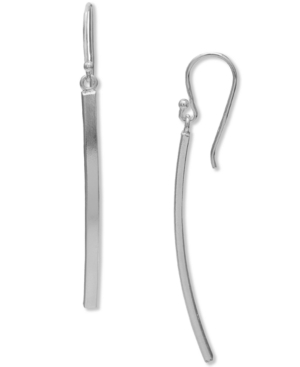 image of Giani Bernini Curved Bar Drop Earrings in Sterling Silver, Created for Macy-s