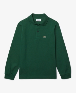 image of Big Boys Classic Long Sleeve Cotton Petit Pique Polo Shirt