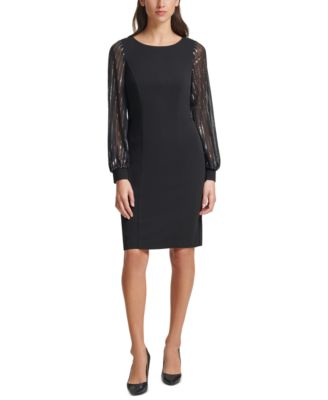 balloon sleeve shift dress