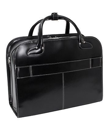 McKlein - BERKELEY,Top Grain Cowhide Leather 15.4" r Patented Detachable -Wheeled Ladies' Briefcase, Red (97046)