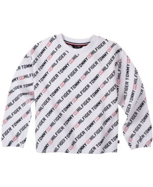 image of Tommy Hilfiger Big Girl-s All-Over Printed Crewneck Sweatshirt