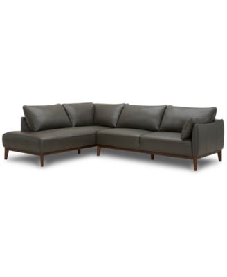 Furniture - Jollene Leather 2-Pc. Sectional with Chaise