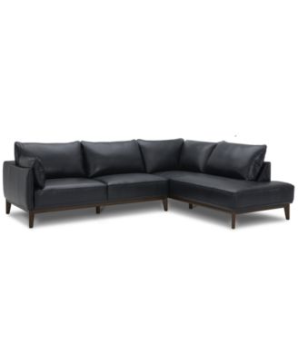 Jollene Leather 2-Pc. Sectional with Chaise, Created for Macy's