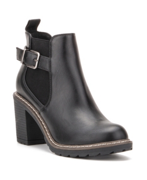 image of Olivia Miller Women-s Hailey Chunky Heel Booties Women-s Shoes