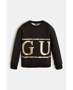 image of Big Girls Lurex French Terry Logo Popover Sweatshirt