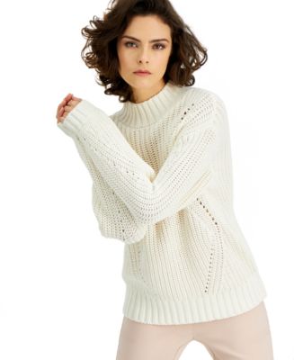 Alfani Mixed-Stitch Sweater, Created for Macy's - Macy's
