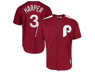 MLB Phillies 3 Bryce Harper Light Blue Cool Base Cooperstown Youth Jersey