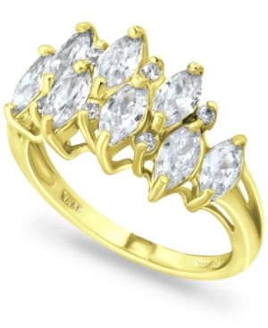 image of Giani Bernini Cubic Zirconia Marquise Statement Ring in 18k Gold-Plated Sterling Silver, Created for Macy-s