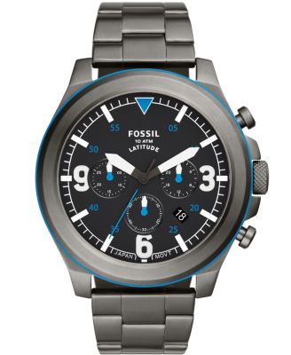 Fossil - Men's Latitude Gunmetal Bracelet Watch 50mm