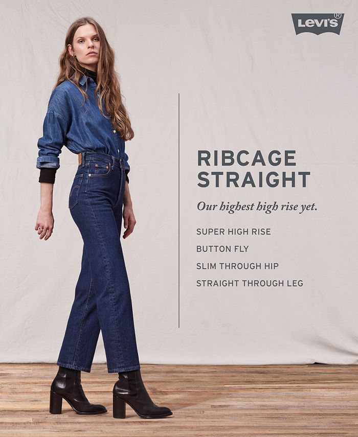 Levi's Ribcage Straight-Leg Ankle Jeans & Reviews - Jeans - Women - Macy's