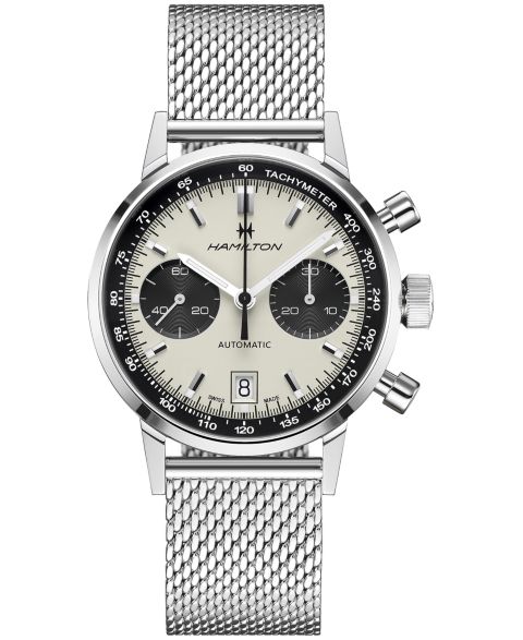 Мужские часы Hamilton Swiss Automatic Chronograph Intra-Matic Stainless Steel Mesh Bracelet Watch 40mm