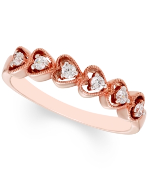 image of Diamond Heart Band (1/8 ct. t.w.) in 10K Rose Gold