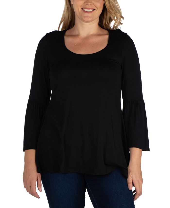 24seven Comfort Apparel Women's Plus Size Flared Tunic Top - Macy's