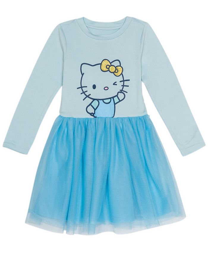 Disney Little Girls Hello Kitty Dress with Mesh Skirt & Reviews ...