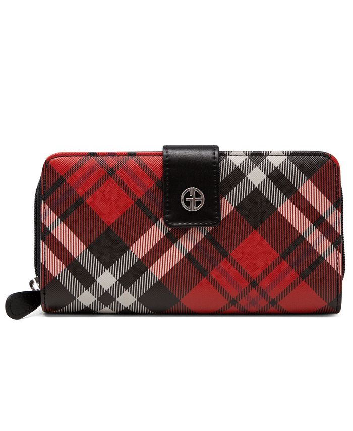 Giani Bernini Saffiano Plaid All In One Wallet, Created for Macy's - Macy's
