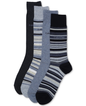 Calvin Klein Men's 4-Pack Multi-Stripe Dress Socks