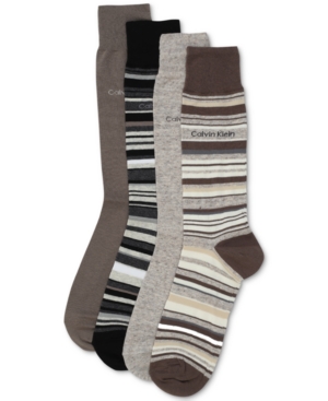 Calvin Klein Men's 4-Pack Multi-Stripe Dress Socks