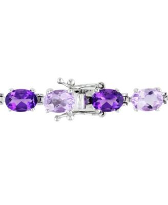Amethyst Oval Link Bracelet